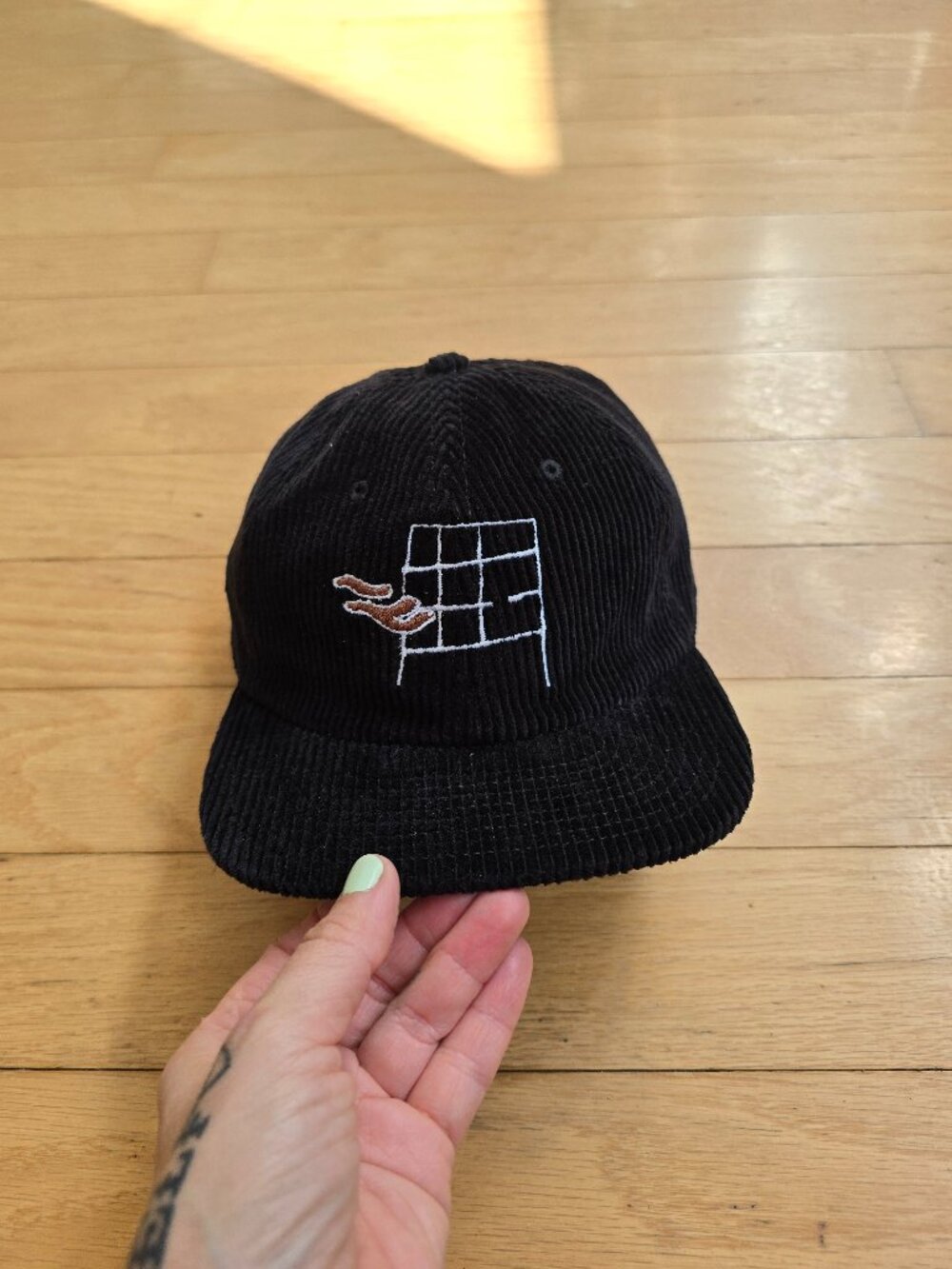 Novo Amor 'Cannot Be, Whatsoever' black corduroy baseball hat